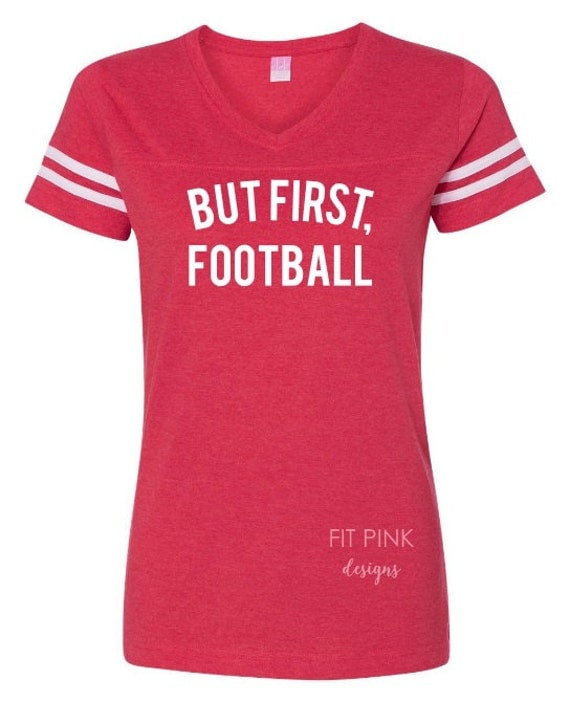 Items similar to But First Football Shirt, VNeck Football Jersey