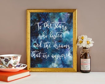A Court of Mist and Fury Digital Print, To the Stars Who Listen, Sarah J Maas Print, Rhysand Print Art, ACOMAF