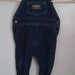 Vintage 1970's Oshkosh Baby Dark Blue Jean Denim Overalls w/Snap Legs and Footies Sz 6-9 Mo