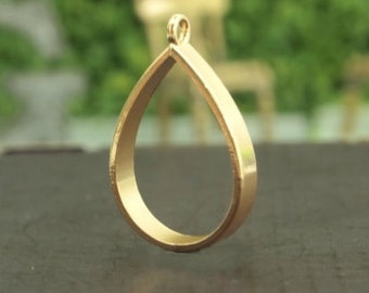 5 pcs Gold Teardrop Open Back Resin Setting, Discounted Blank Teardrop Setting, Cameo Setting, UV Resin base Cabochon base,Pendant Base