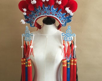 Chinese opera headdress,Chinese wedding headdress, burning man Festival wear, Chinese headpiece ,3- 4 weeks to ship out