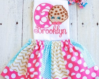 Shopkins birthday shirt inspired kookie Birthday Outfit golds-Personalized