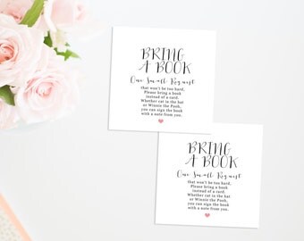 Baby Shower Printable, Baby Shower Bring a Book Card, Bring a Book Instead of a Card, Bring a Book Baby Shower Insert