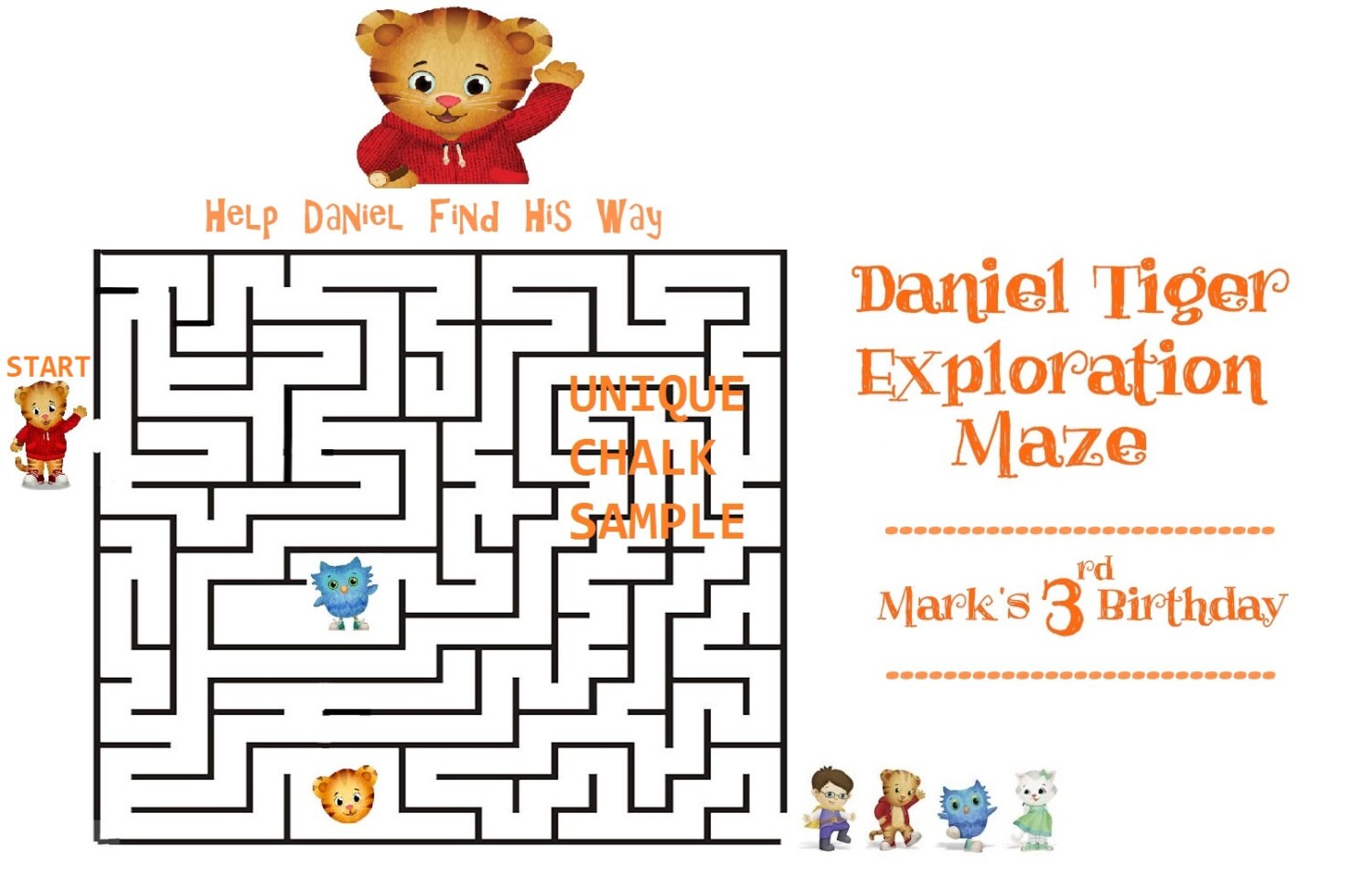 SALE Daniel Tiger Maze Activity Sheet / Daniel Tiger Game