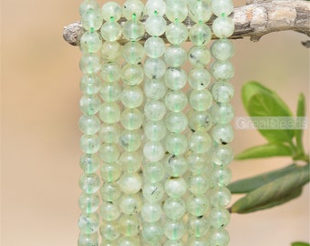 Grade A Natural Prehnite Beads NOT Dyed 6mm 8mm 10mm 12mm Smooth Polished Round 15 Inch Strand PR01