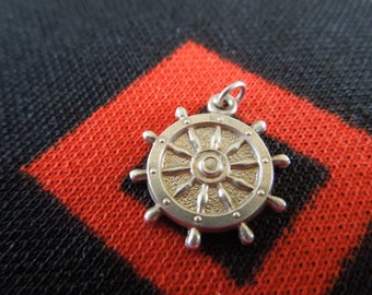 Sterling Ships Wheel Charm Vintage Ships Wheel Charm Sterling Silver Charm for Bracelet from Charmhuntress 03142
