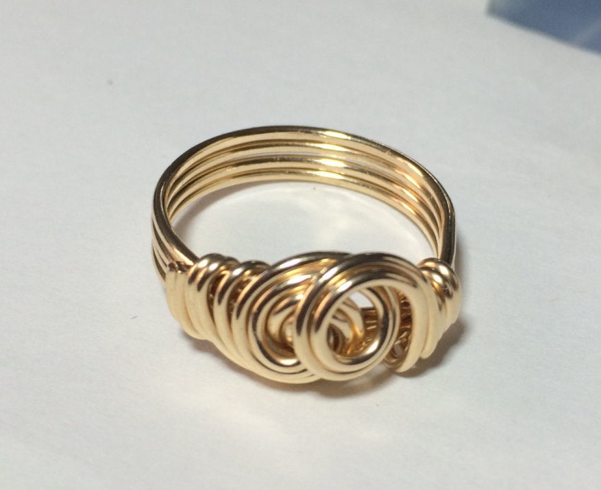 Gold Wire Wrapped Jewelry Handmade Ring 14K Gold Filled Ring