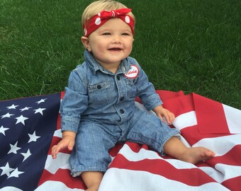 Baby/Toddler - Lil Rosie the Riveter Jumpsuit Costume