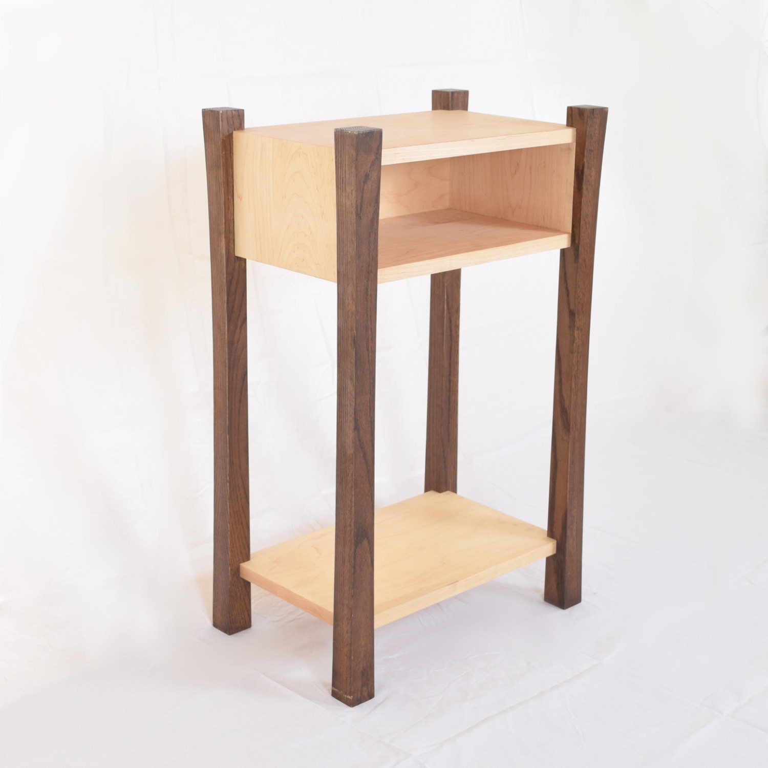 Modern Wood Bedside Table Curved legs