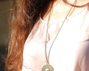 Pirates of caribbean necklace, Circle skull necklace, Jack Sparrow Necklace, pirate jewelry