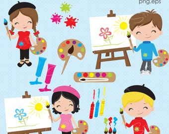 Art clipart, Artist clipart, Art Party clipart, Classroom clipart, Art, Artist, Painting, Craft, clip art, Commercial License Included