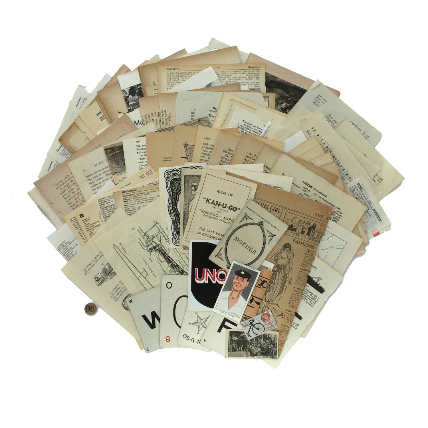 Black and White 90: paper ephemera pack with black and white