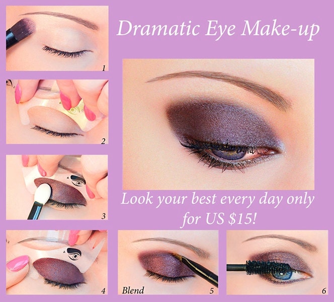 Quick Eye Makeup Stencils Eyeliner Eyeshadow Eyebrow Tool Free