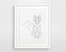 Unique fox art related items | Etsy