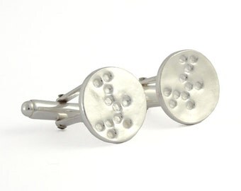 Futuristic silver cufflinks, modern cufflinks, minimal cufflinks. Handmade, unique gifts for men. Tech jewelry, geometric cufflinks, sci-fi.