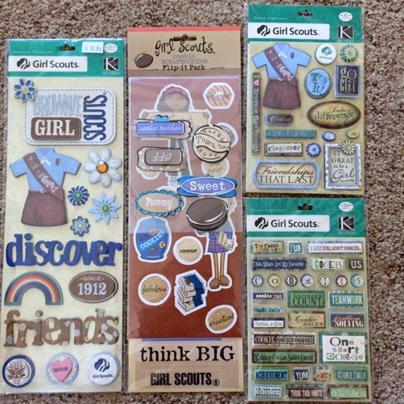 Girl Scout Brownies Scrap Book Sticker Kit by RaglandiaDesigns