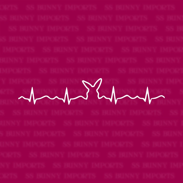 Curious bunny head heartbeat ECG EKG sticker by SSBunnyImports