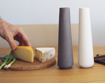 Salt and pepper shakers, modern Ceramics, Basalt Rocks White ceramics, modern tableware, kitchen accessories, table decor, minimal stoneware