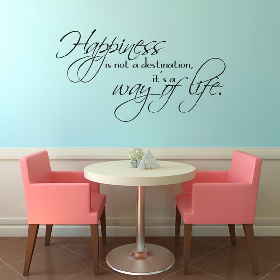 Vinyl Wall Decal Happiness Wall Decal Inspirational Wall