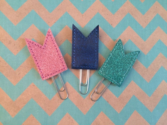 Glitter page flag Paper Clip/Planner Clip/Bookmark. Your choice of color