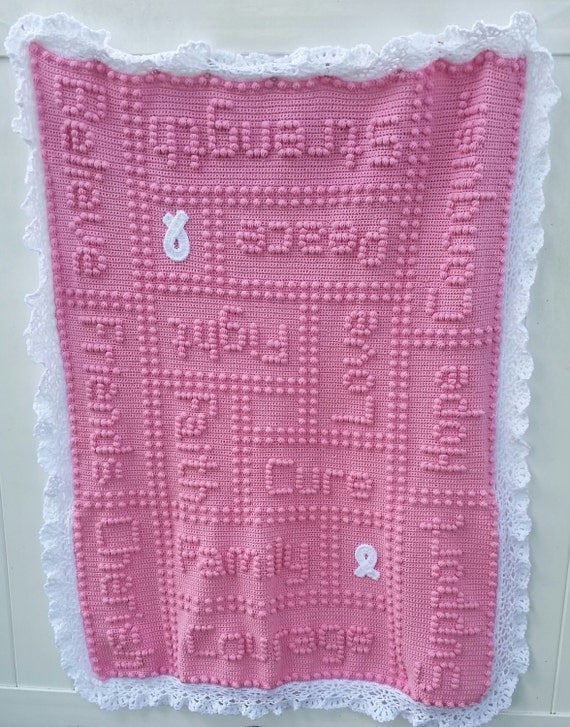 Cancer Support Blanket Ready to Ship by NicksNicNacks on Etsy