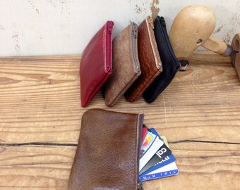 Sale!! Leather Coin Wallet, Leather Coin Purse, Leather Coin Personalized, Leather Coin Pouch, Men's gift, Women's gift, Handmade with LOVE