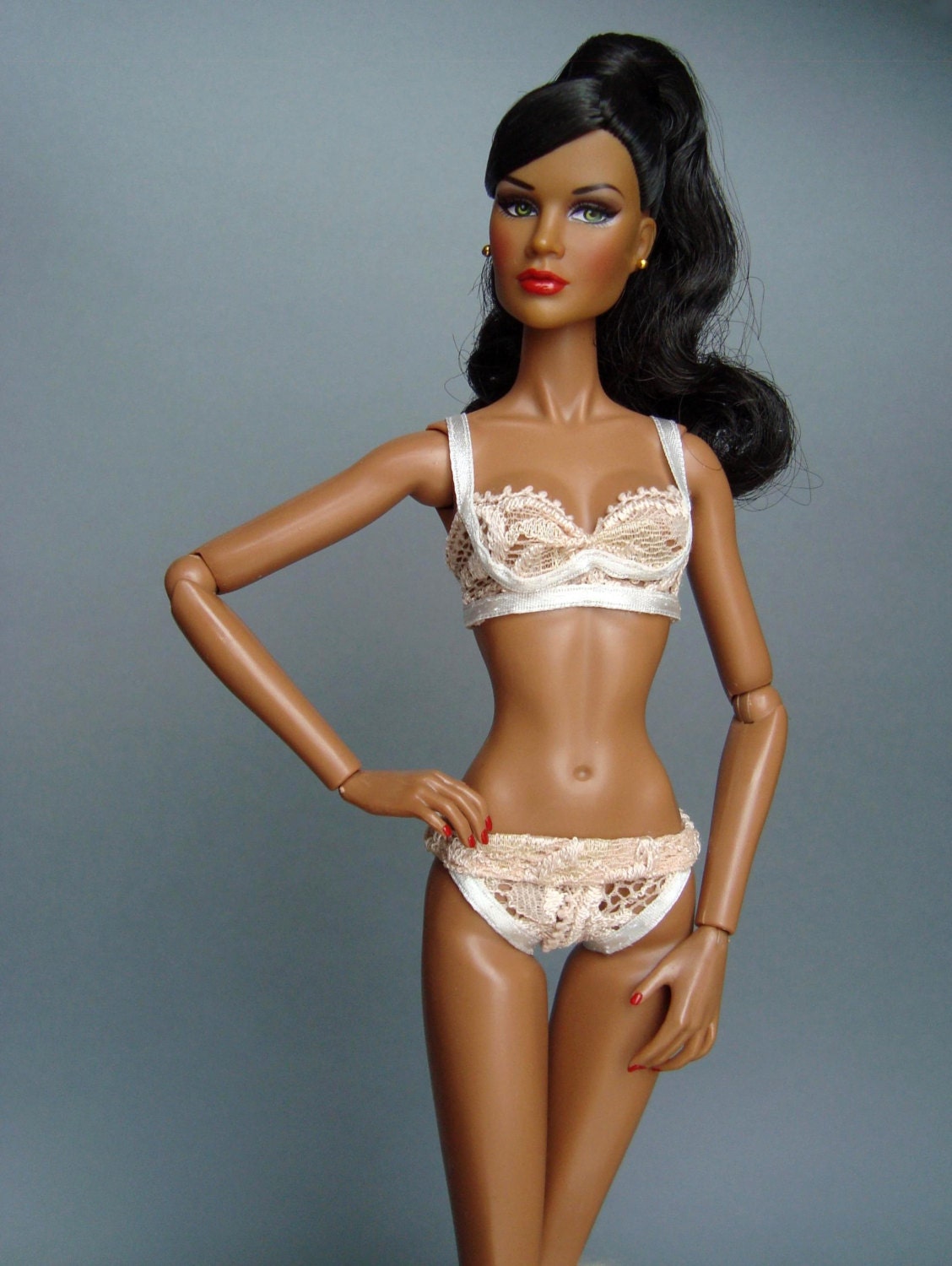 Lingerie Barbie Doll Ebony Foot Job