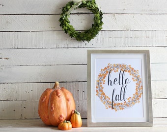 Hello Fall Sign, Rustic Fall Decor, Farmhouse Fall Decor, Fall Decorations, Fall Decor Sign, Fall Primitive Decor, Autumn Decorations