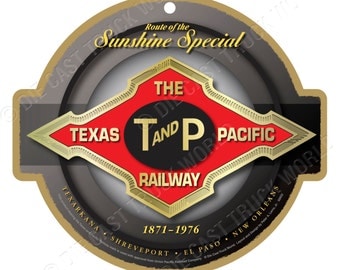 Texas & Pacific Railroad Wood Plaque / Sign