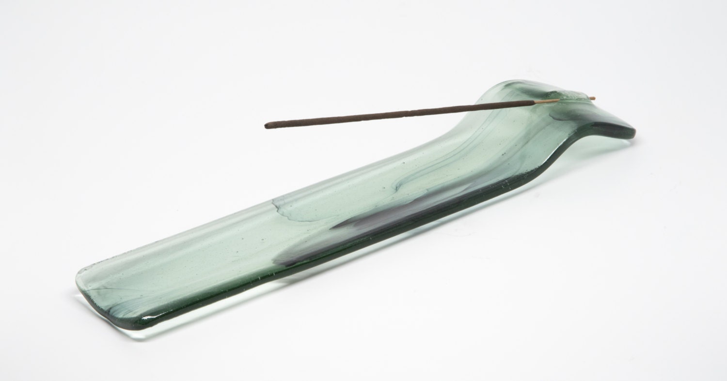 Modern Incense Holder Green Incense Burner Glass Stick
