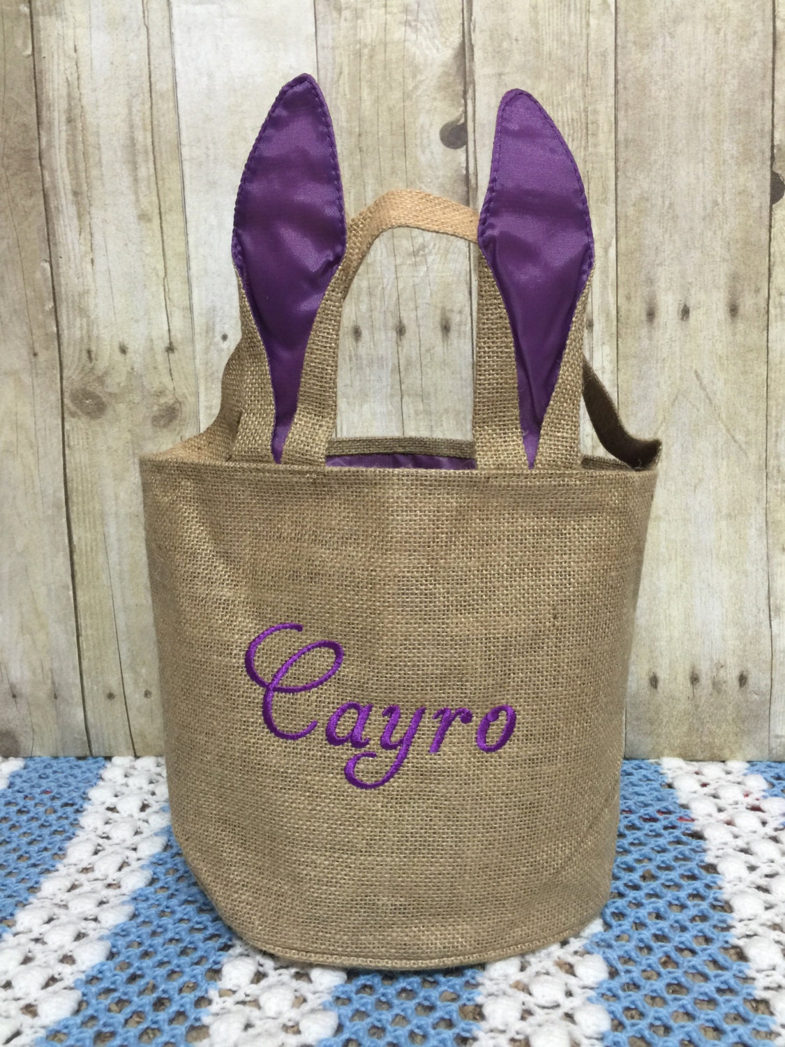 Personalized Burlap Easter Basket Burlap Easter Basket