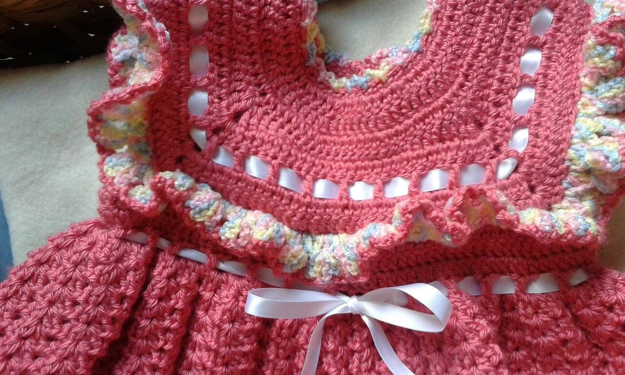 Crochet Baby Girl Dress And Floppy Hat Set Baby Shower Gift