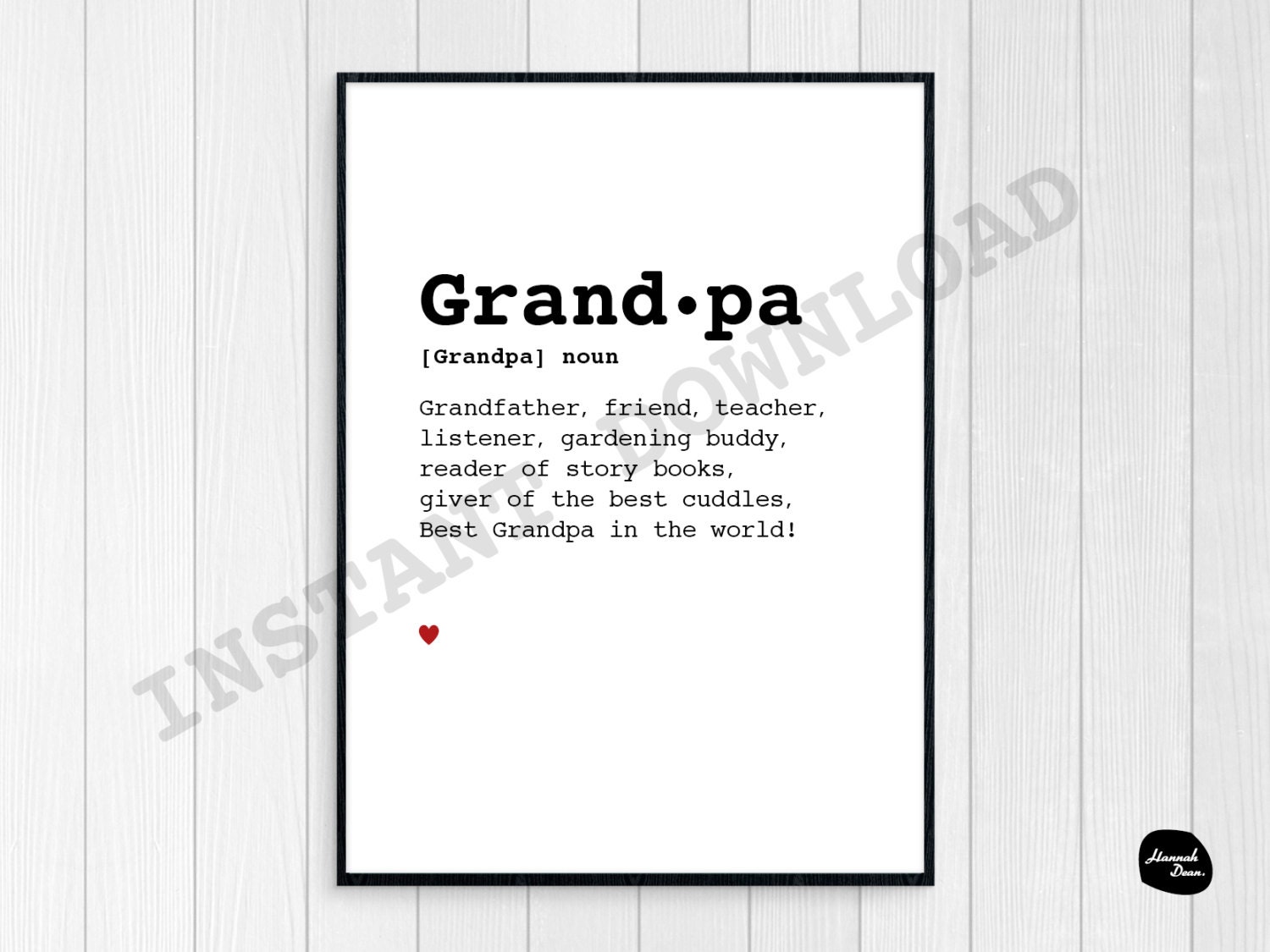 GRANDPA DEFINITION DESIGN Instant Download 8x10 Fathers