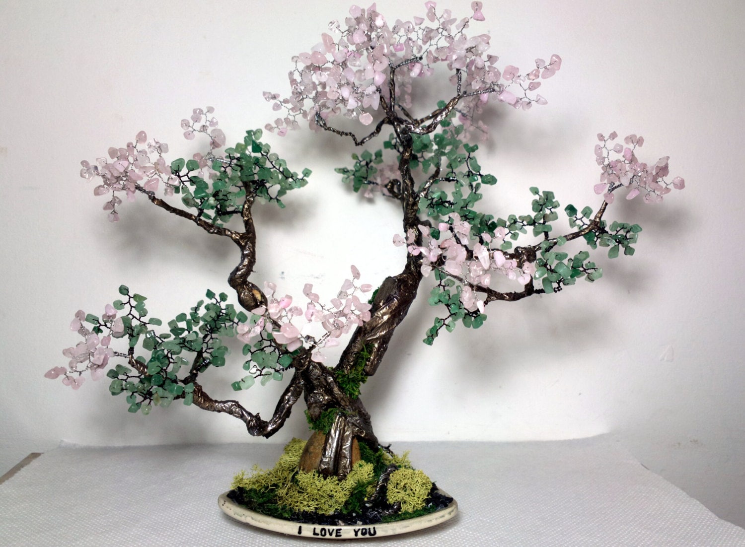 Sakura bonsai wire tree gem decoration tree of life office