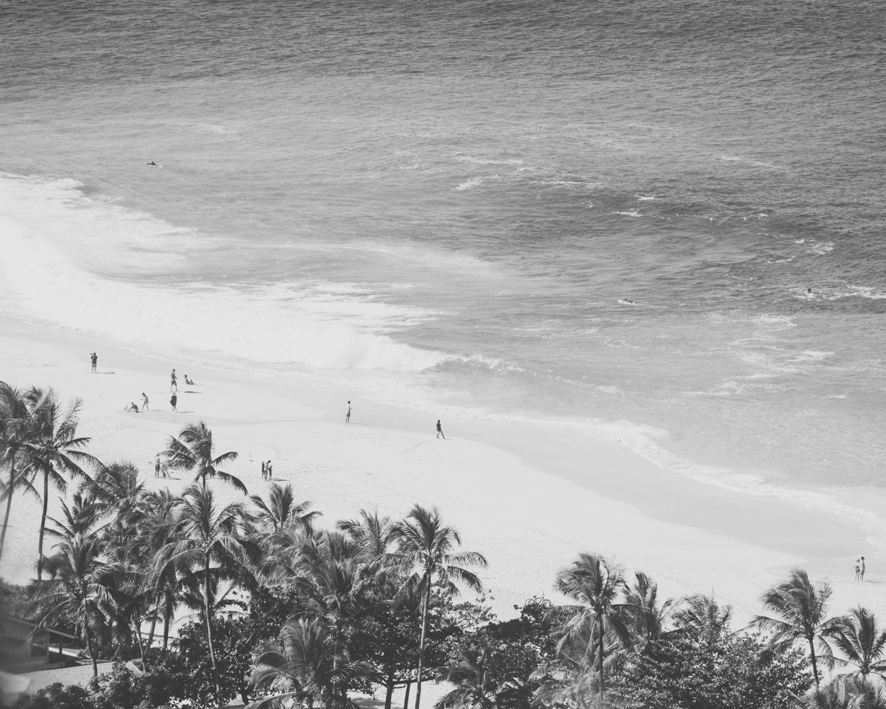 Vintage Surf Photography Hawaii Print Black And White Beach