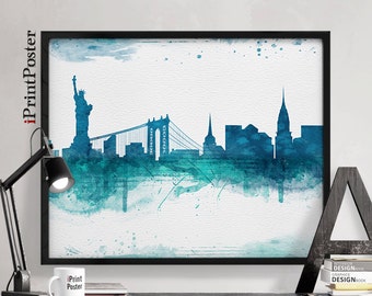 New York city poster, New York city print, New York city art, wall art, travel decor, art print, travel gift, iPrintPoster