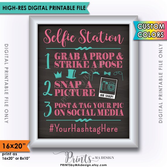 Selfie Station Sign Snap a Photo Selfie Sign by PRINTSbyMAdesign