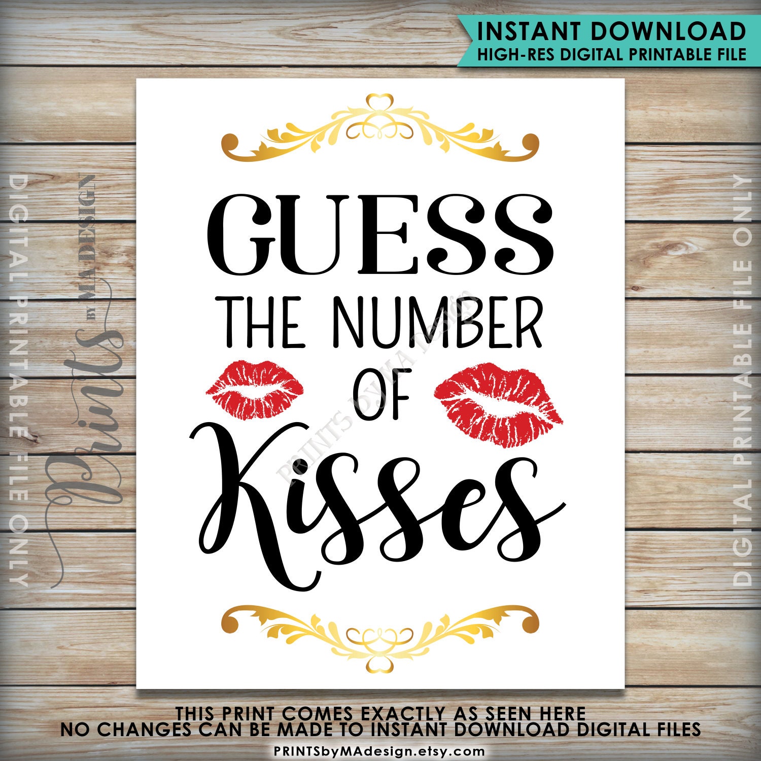 How many kisses guess the number of kisses shower sign kisses game 