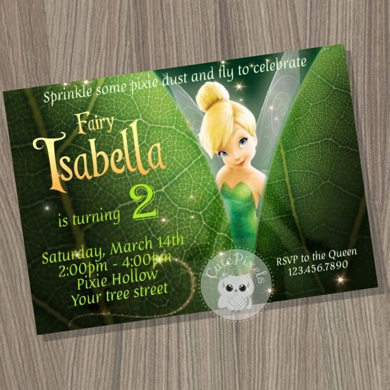 Tinkerbell Invitation, Fairy Invitation, Tinkerbell Birthday, Tinkerbell Party, Disney Fairies, Tinkerbell Fairy Il_570xn