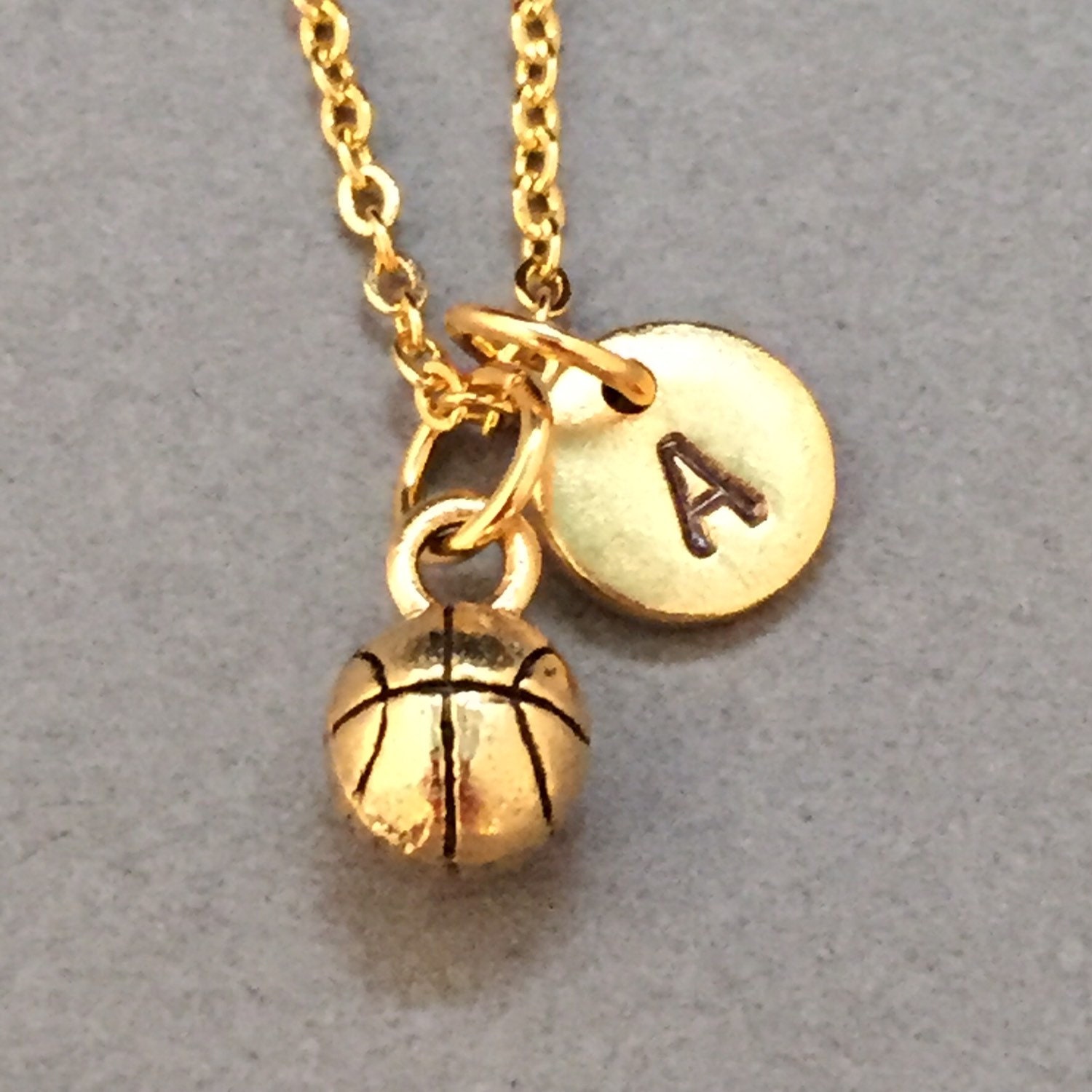 Basketball necklace, basketball charm, sports necklace, personalized