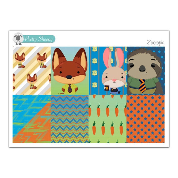 zootopia full box stickers disney planner by prettysheepy on etsy