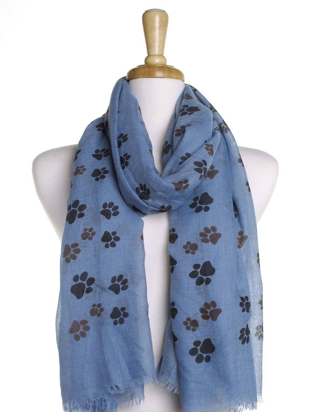 Blue Paw Print Scarf / Ladies Womens Scarves / Dog Lover