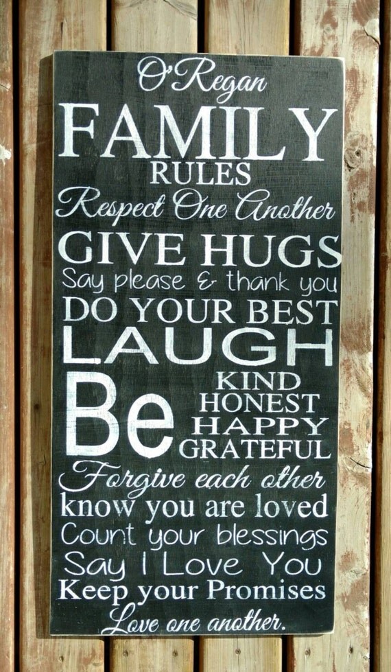 Large Family Rules Sign family rules wall decor Personalized