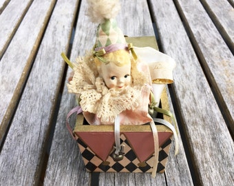 Jack in the Box Toy Wayne Kleski Baby Gift Baby Doll Gift for Baby Vintage Toy Old Toy Antique Toy Jack In The Box Head Nursery Decor