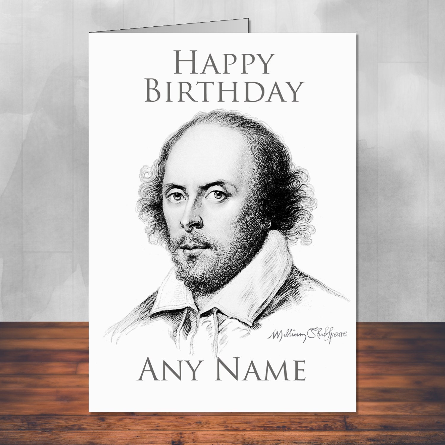 William shakespeare birthday card 5x7 inches by martynandwells