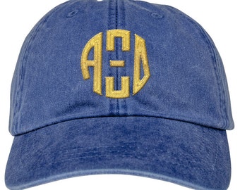 Alpha Xi Delta Lettered Round Monogram Premium Pastel Hat