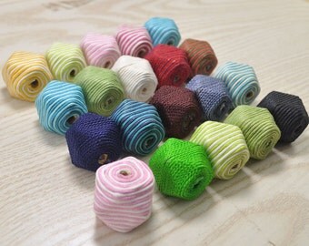 colourful textile necklace links,wax beads,12pcs chunky stripe fiber necklace with wood beads,hexagon beads necklace,gift for her