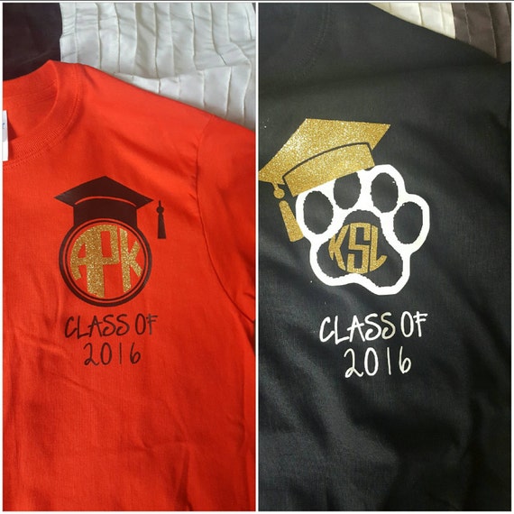 Monogramed Graduation tshirts by ChloeCloset21 on Etsy