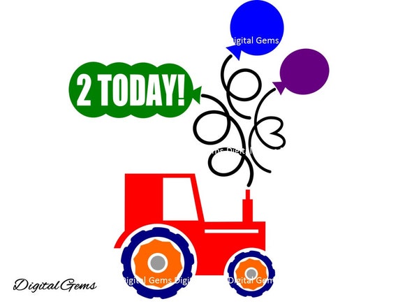 Download Happy 2nd Birthday Boy Tractor SVG Cutting File For by ...