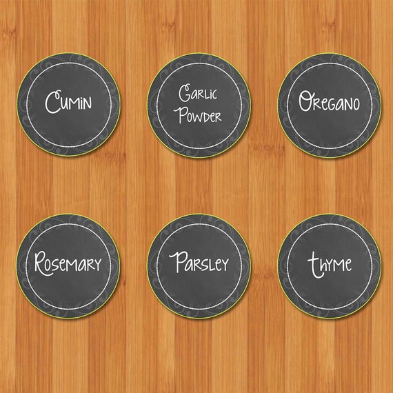 items similar to spice jar labels chalkboard green diy printable